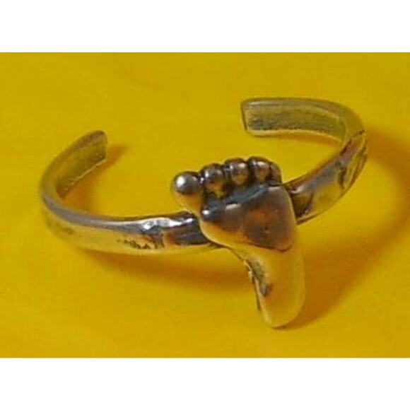 Vintage Sterling Silver Cute Bare Foot Toe Ring – Handcrafted Boho Jewelry Thai - Picture 2 of 3